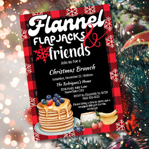 Flanell Flapjacks och Vänner Julbrunch Inbjudningar