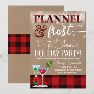 Flanell & Frost Cocktail-Julfesten Jul Inbjudningar