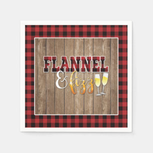 Flanell och Fizz Pappersservett - Röd - Trä