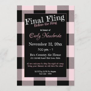Flanella Girls Night Out Bachelorette Party Inbjudningar