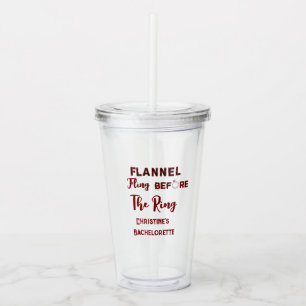 Flanellfirande före ringen röd rutig möhippa take away mugg
