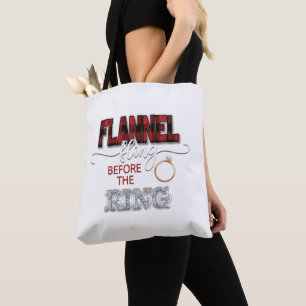 Flanellfiske före Ring Tote Bag - Röd Tygkasse