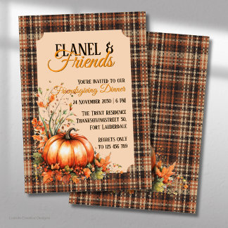 Flannel & Friends Höst/Friendsgiving Middag Inbjudningar