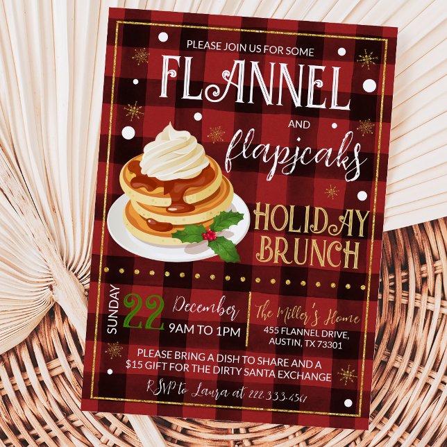 Flannels Flapjacks Julfest Inbjudningar (Skapare uppladdad)