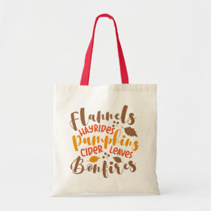 Flannels Hay Rides Pumpkins Cider Löv Bonfire Tygkasse