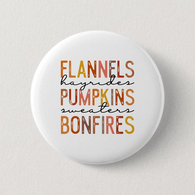 Flannels Hayriders Bonfire Pumpkins Leopard Fall Knapp (Framsida)