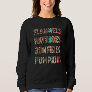 Flannels Hayrides Bonfire Pumpkins Boho Leopard F T Shirt
