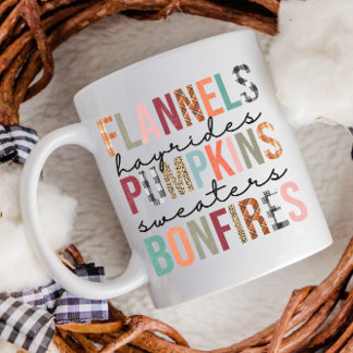 Flannels Hayrides Pumpkins Bonfire Play Roligt Fal Kaffemugg