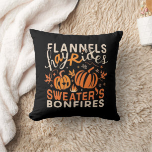 Flannels Hayrides Pumpkins Sweaters Bonfire Kudde