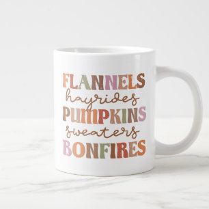 Flannels Pumpkins Bonfire Jumbo Mugg