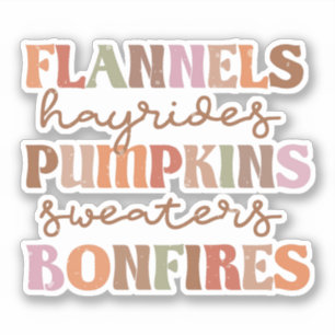 Flannels Pumpkins Bonfire Klistermärken