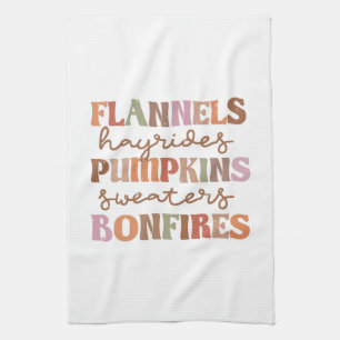 Flannels Pumpkins Bonfire Kökshandduk