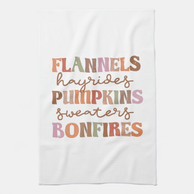 Flannels Pumpkins Bonfire Kökshandduk (Vertikal)