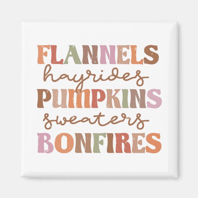 Flannels Pumpkins Bonfire Magnet (Framsidan)