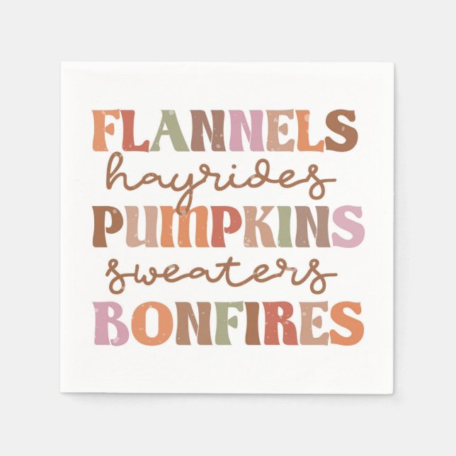 Flannels Pumpkins Bonfire Pappersservett (Framsidan)