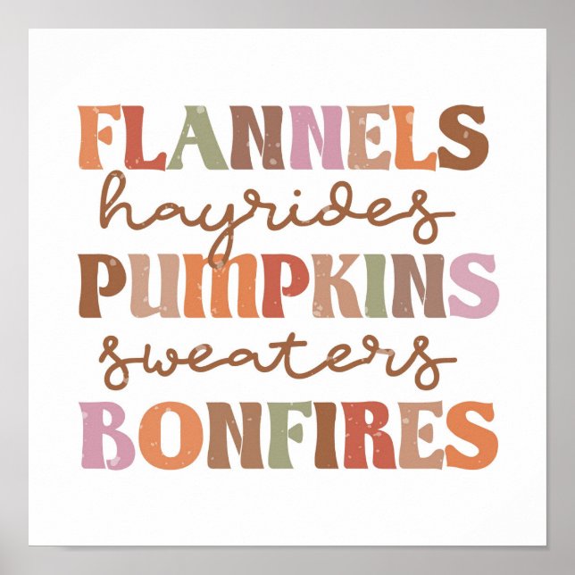 Flannels Pumpkins Bonfire Poster (Framsidan)