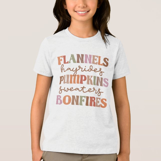 Flannels Pumpkins Bonfire T Shirt (Framsida)