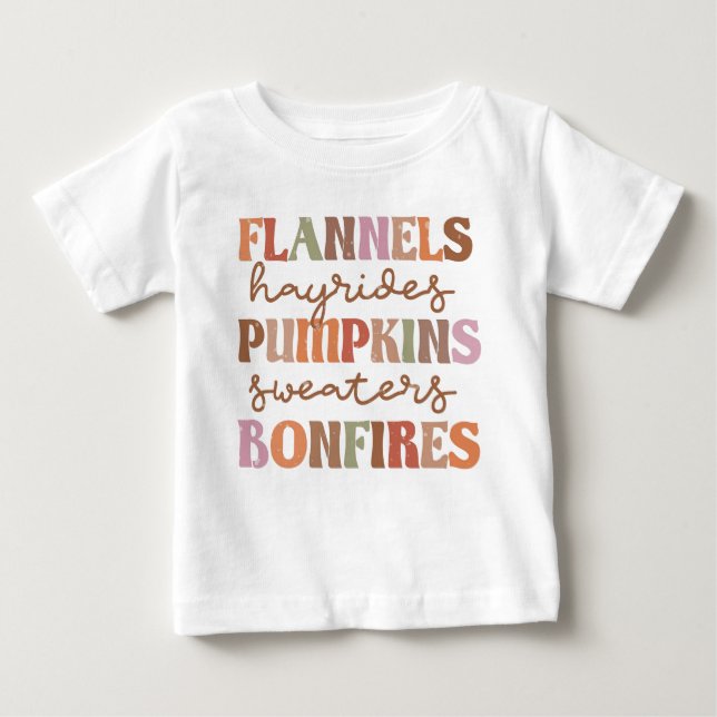 Flannels Pumpkins Bonfire T Shirt (Framsida)