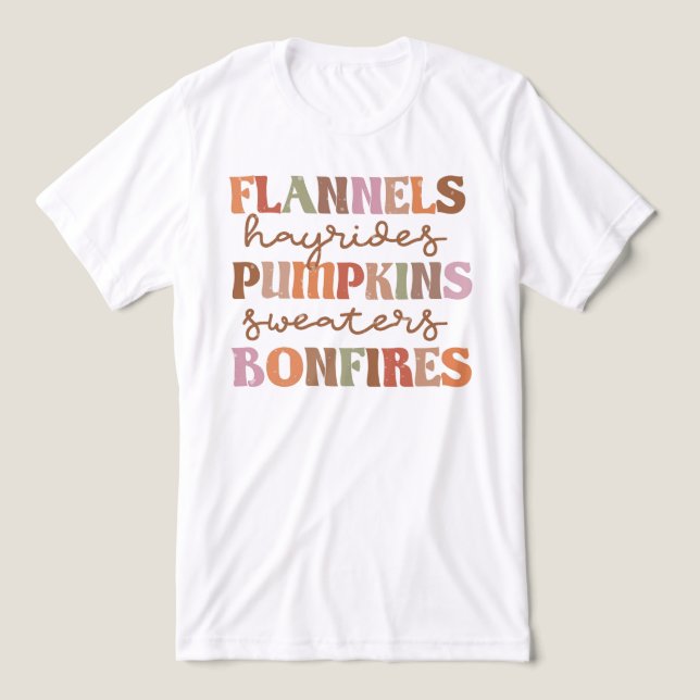 Flannels Pumpkins Bonfire T Shirt (Design Framsida)