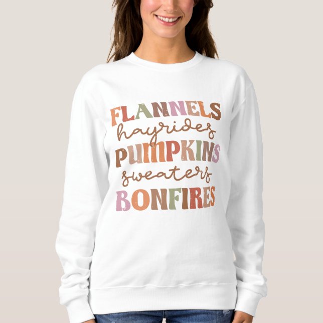 Flannels Pumpkins Bonfire T Shirt (Framsida)