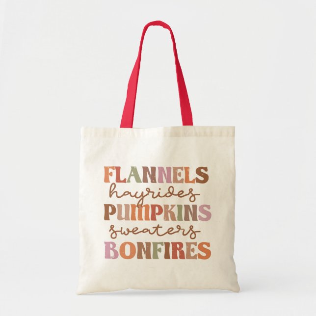 Flannels Pumpkins Bonfire Tygkasse (Framsidan)