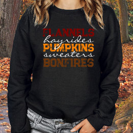 Flannels Pumpkins Hayrides Bonfire Fall T-Shirt