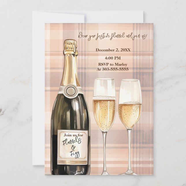 Flanor och Fizz NeuFlat Julfestinladning Julkort (Framsida)