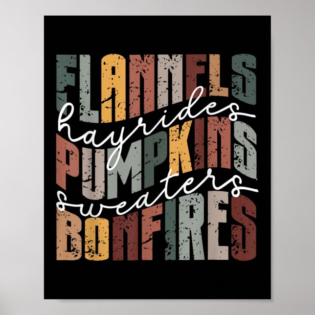 Flanor Vagnar Pumpor Tröjor Brasa Höst Poster (Framsidan)