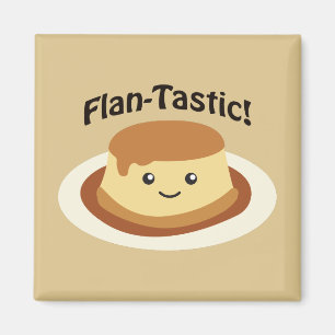 Flantastiskt! Cute flan Magnet