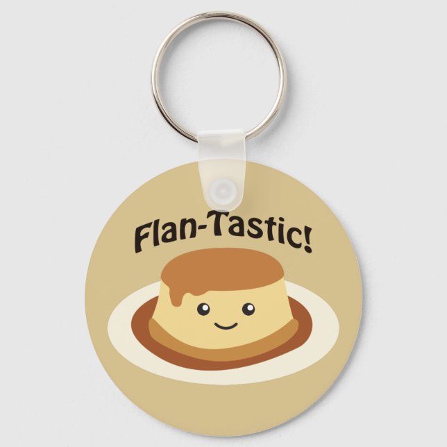 Flantastiskt! Cute flan Nyckelring (Framsida)