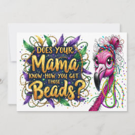 Flanty Flamingo Mardi Gras Inbjudningar