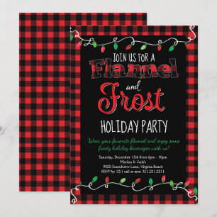 Flanuran och Frost Red Black Play jul Party Inbjudningar
