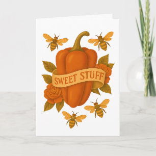 Fläny vegetabilisk - sötpepparbin och blomstertatu kort
