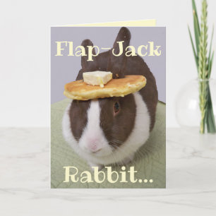 Flapjack Kanin Bunny Pannkake Hatt Humoristisk Pås Kort