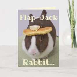 Flapjack Rabbit Bunny Pancake Hat Humous Påsk Kort