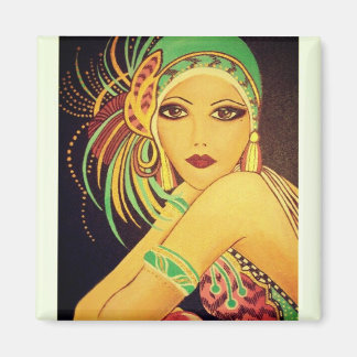 Flapper Art Deco Dancer Dam Magnet