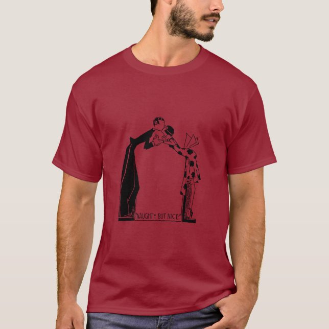 Flapper Art Deco lite stel men Nicefördraget T Shirt (Framsida)