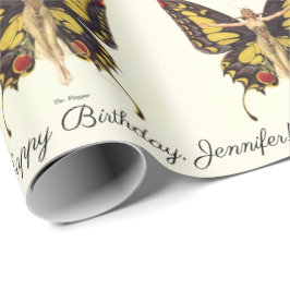 Flapper Butterfly Personalize Namn Birthday Presentpapper