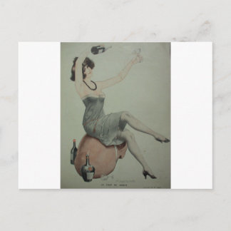 Flapper Champagne Girl 1920-talet Vykort