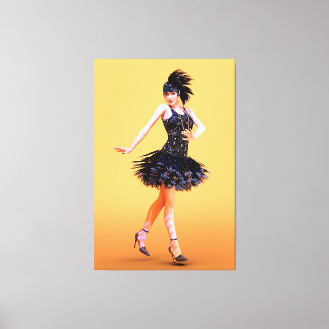Flapper Dancing Vintage Canvastryck (Framsida)