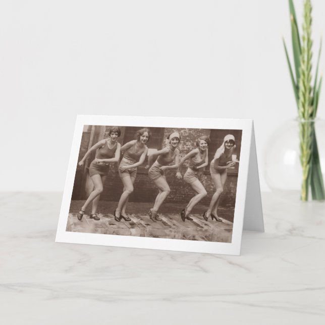 Flapper Era Dancing Girls Kort (Framsida)