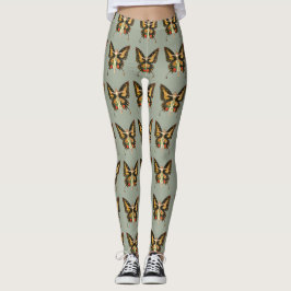 Flapper Fjäril Flygande Kvinna Illustration Leggings