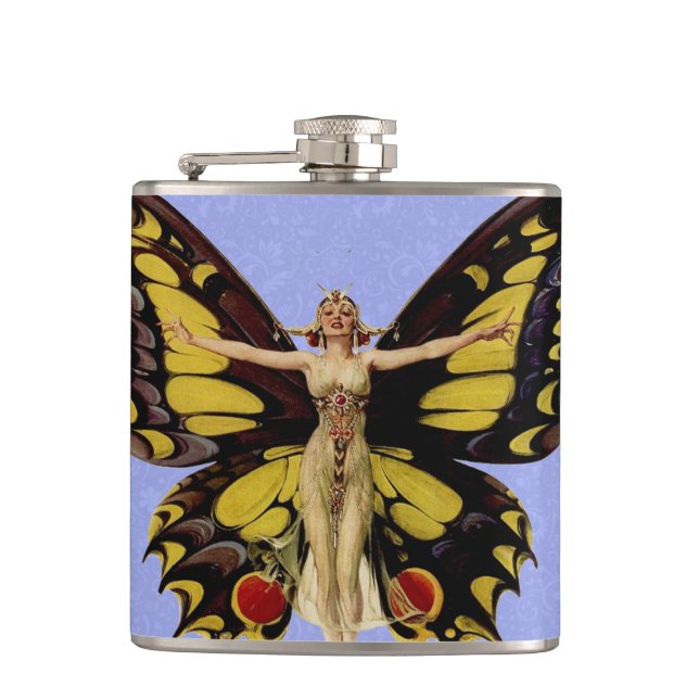 Flapper Fjäril Leyendecker Kvinna Illustration Fickplunta (Framsidan)