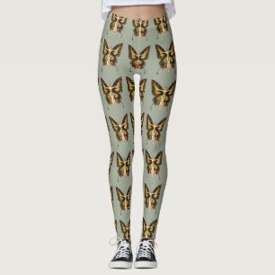 Flapper Fjäril Leyendecker Kvinna Illustration Leggings