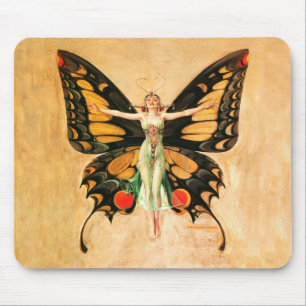 Flapper Fjäril Leyendecker Kvinna Illustration Musmatta