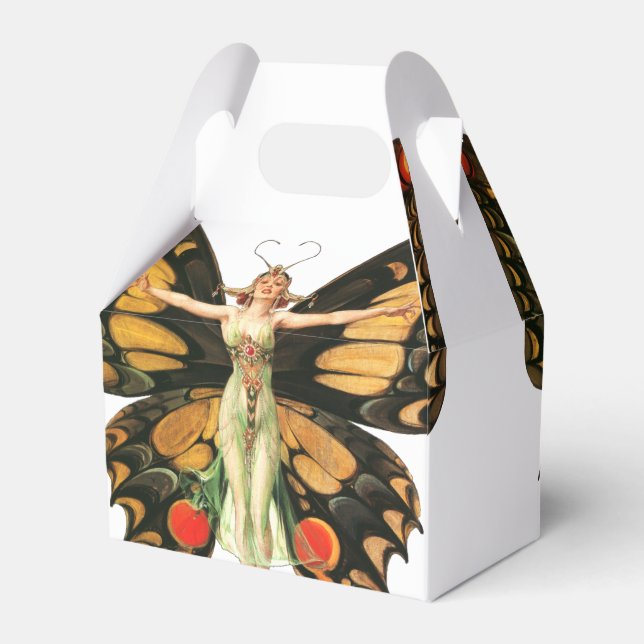 Flapper Fjäril Leyendecker Kvinna Illustration Presentaskar (Framsidan Sidan)