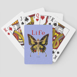 Flapper Fjäril Leyendecker Kvinna Illustration Spelkort