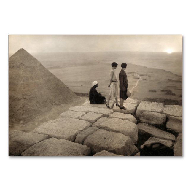 Flapper-flickor soluppgång Khufu-pyramiden, Egypte Bordsnummer (Framsidan)