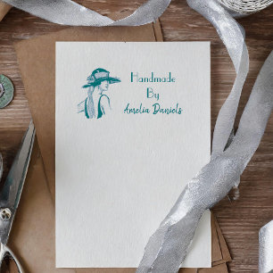 Flapper Girl 1920-handdator gjord av självtryckand Stämpel