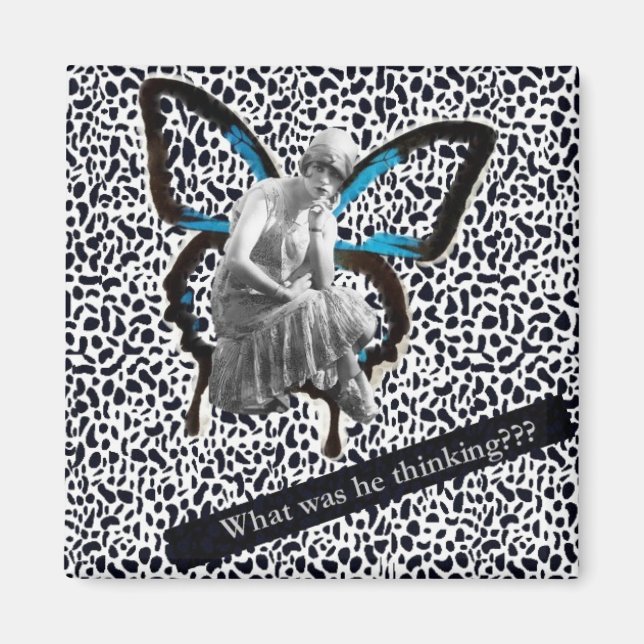 Flapper Girl - Altered Art Magnet (Framsidan)